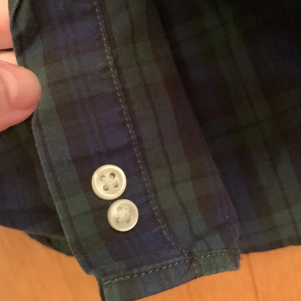 Ralph Lauren Polo pony boy’s size 4 plaid navy green black button down shirt